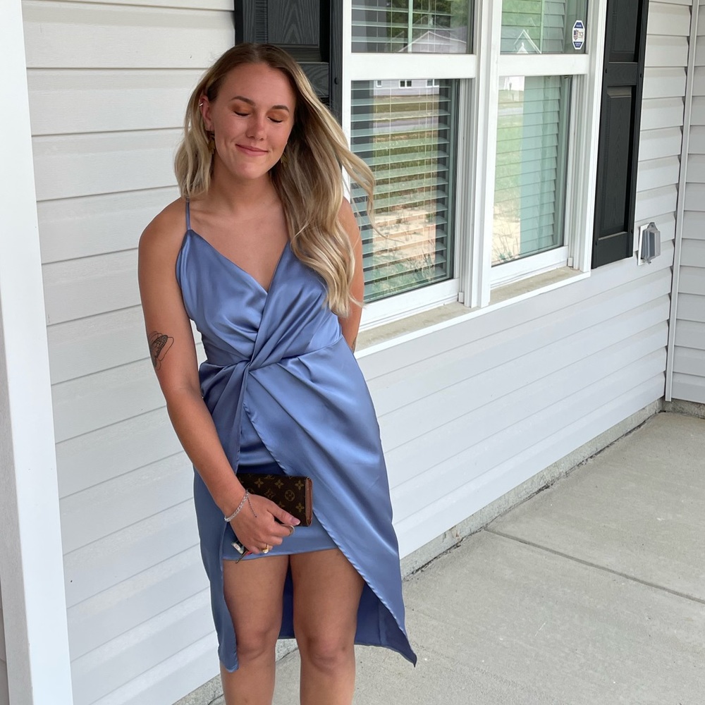 Blue Midi Strap Dress